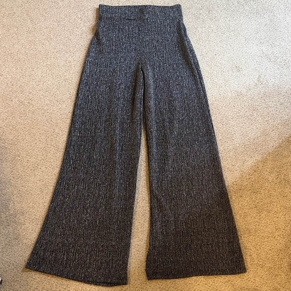 Stile Black Sparkly Wide-Leg Pants Size Small